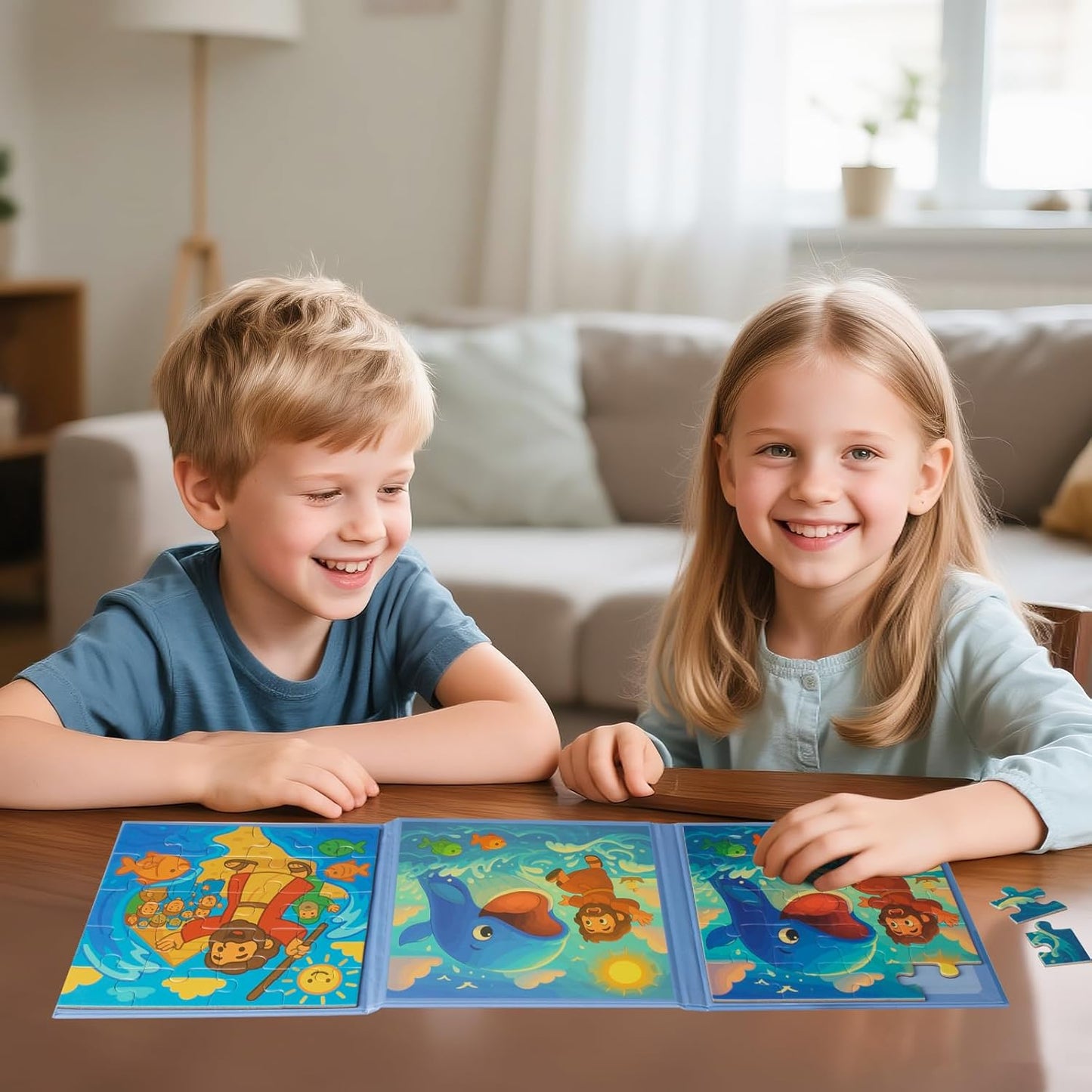 Magnetic  Jigsaw Puzzles – Two 20-Piece Travel Games for Toddlers 