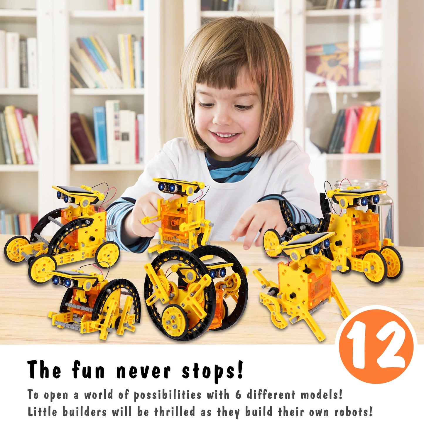 Solar-Powered 12-in-1 STEM Kit – Science Building Toy for Kids 