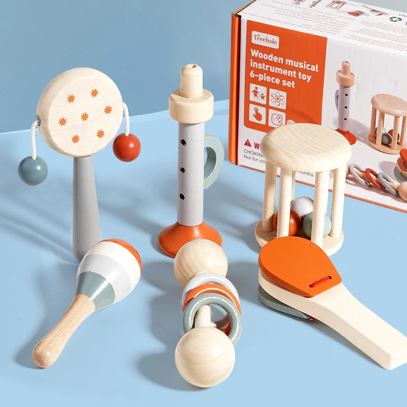 Educational Montessori Percussion Instruments – Wooden Musical Toy Set for Kids
