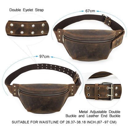 Leather Fanny Pack for Men, Custom Crossbody Sling Bag, Mens Waist Belt Bag Fits iPad Mini, Gift for Him, Velmora