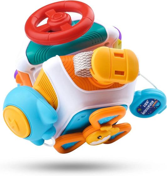 Busy Cube Sensory Toy – Montessori Educational Toy for 1–3 Year Olds