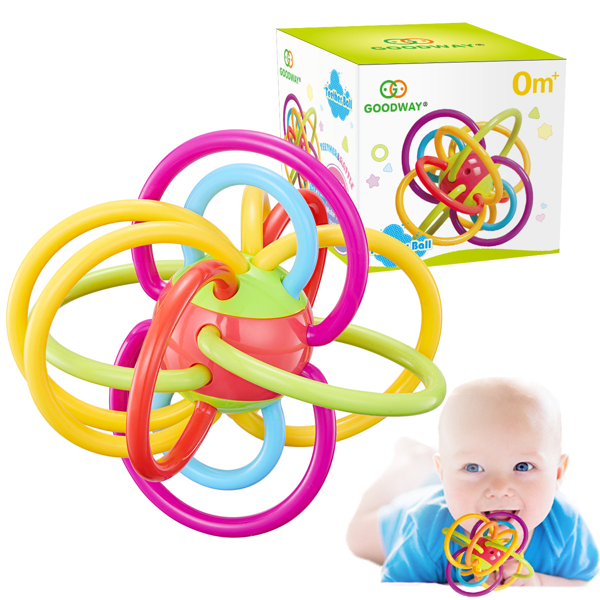 Hanging Baby Teething Toy – Sensory Rattle & Teether Ring for 0–12 Months Boys & Girls