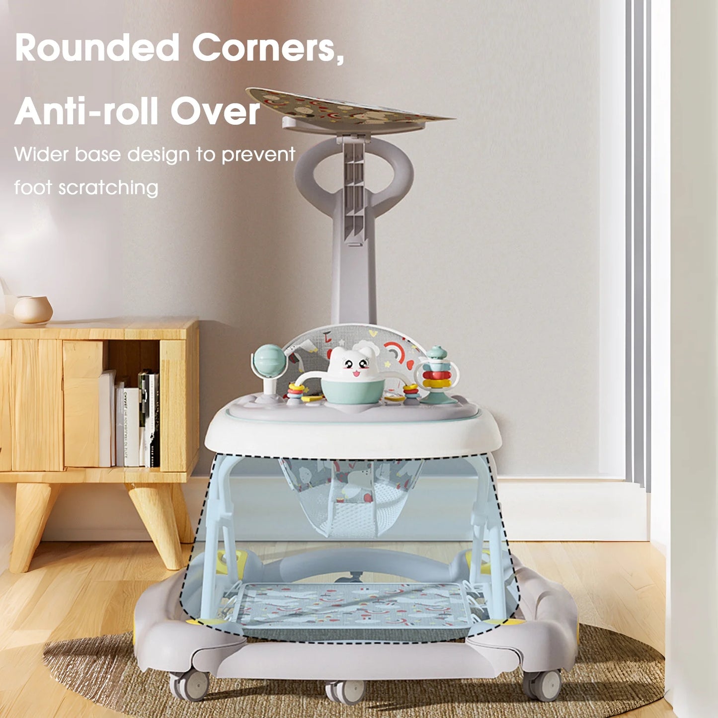 6-in-1 Musical Baby Walker – Foldable Push Toy with Activity Station 