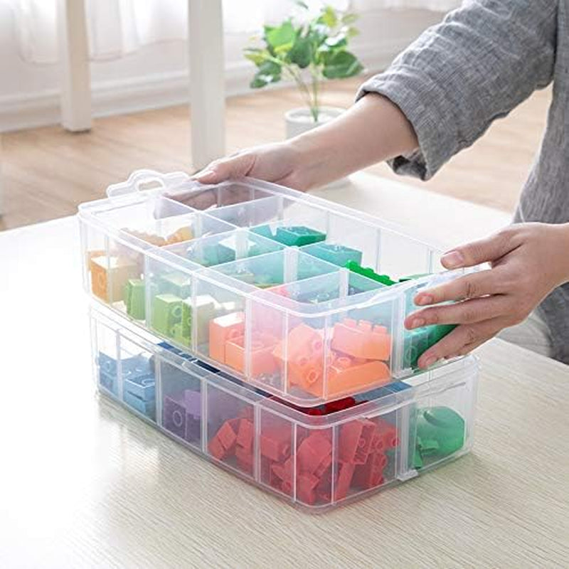 Multi-Purpose Craft Storage Organizer – 3-Layer Box with 30 Dividers for Sewing, Jewelry, Toys