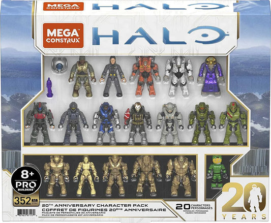 MEGA Halo Building Set – 20th Anniversary Pack with 352 Pieces & Collectible Figures