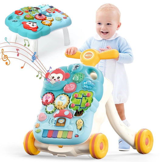 2-in-1 Baby Walker & Musical Activity Table – Sit-to-Stand Learning Toy for Toddlers