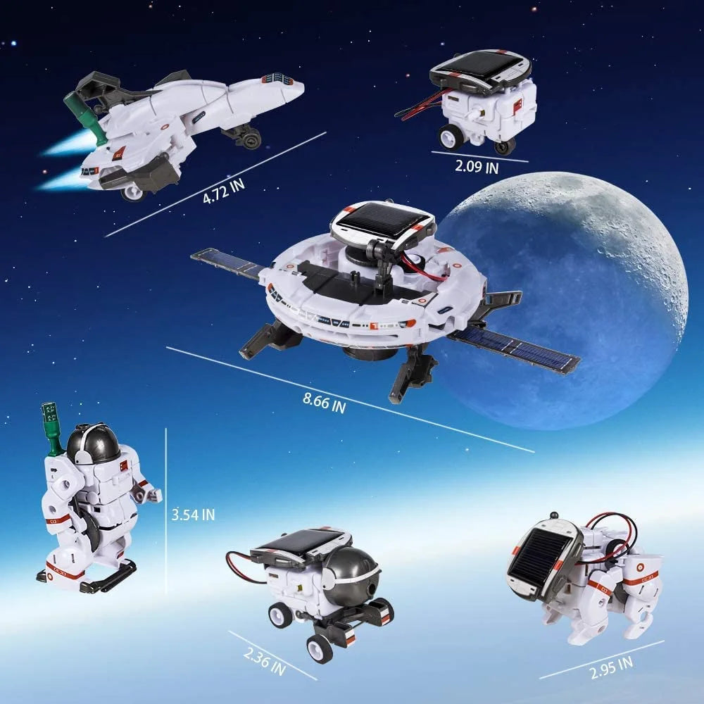 6-in-1 Space STEM Toy – Solar-Powered Robot Building Kit 