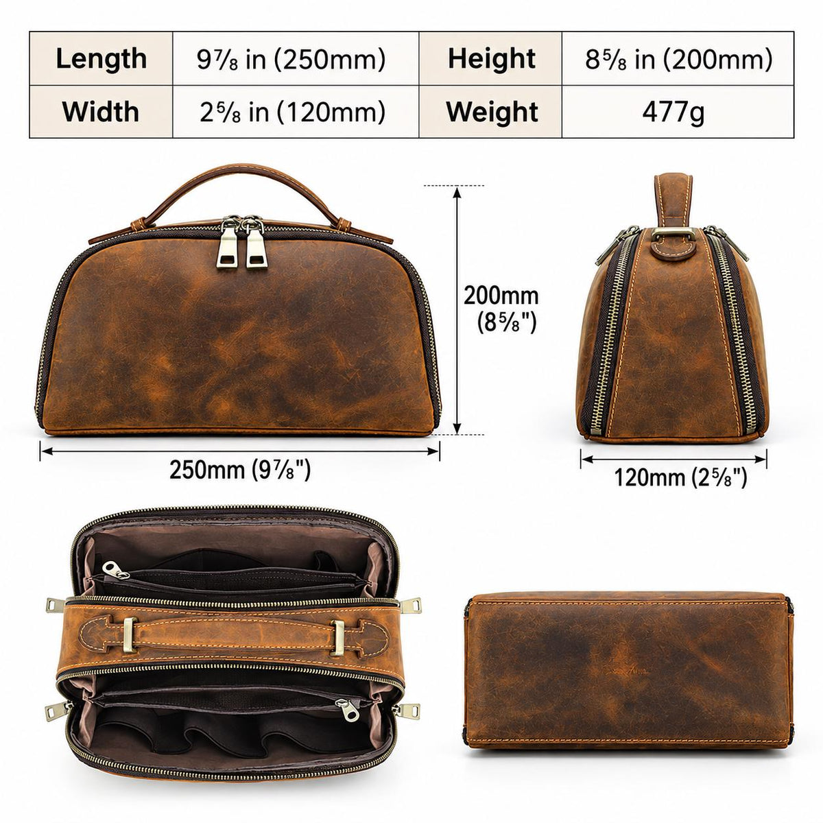 Leather Toiletry Bag for Men, Custom Mens Dopp Kit Travel Pouch, Personalized Shaving Cosmetic Bag, Groomsmen Gift, Ricciardo
