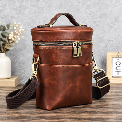Personalized Leather Crossbody Bag for Men, Custom Mens Shoulder Sling Bag, Vertical Travel Satchel Bag, Gift for Him, Alfiero