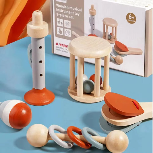 Educational Montessori Percussion Instruments – Wooden Musical Toy Set for Kids