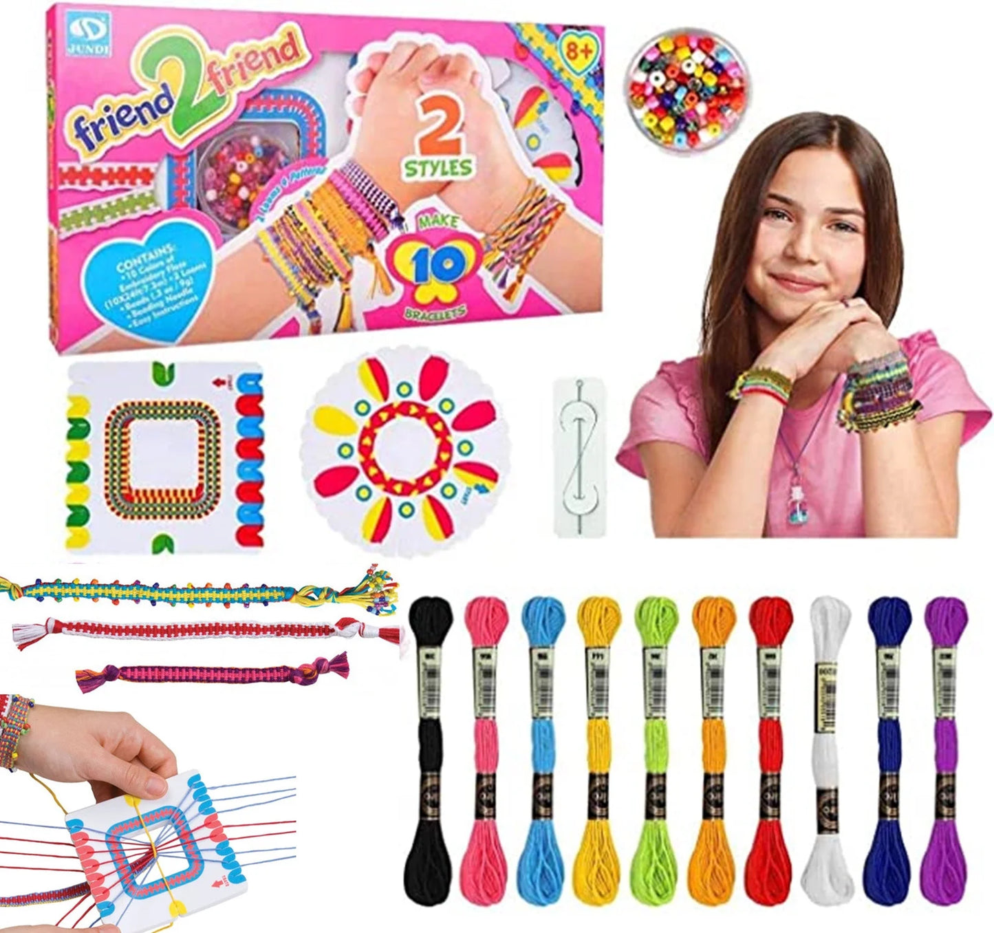 Friendship Bracelet Craft Set – String Making Kit for Girls 