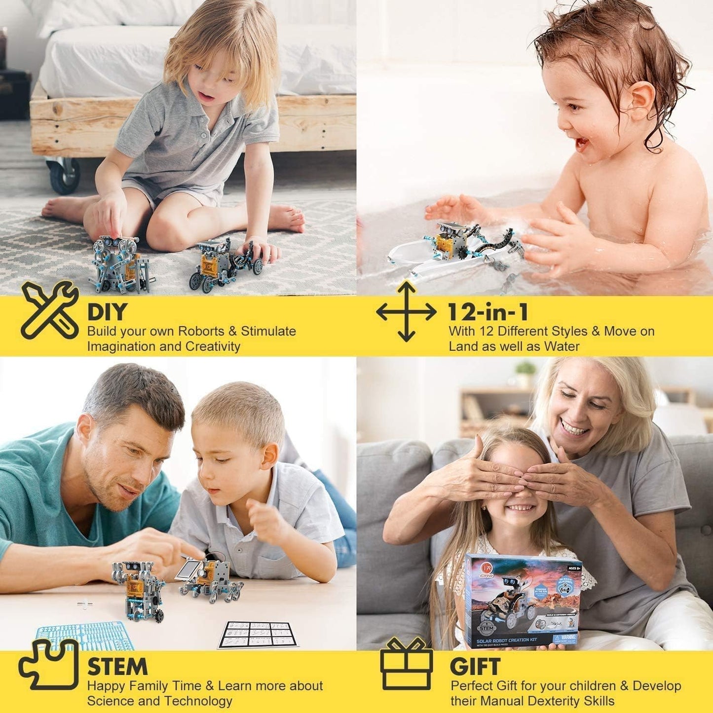  Solar Robot Toy – 190 Pieces Educational Building Kit for Kids 