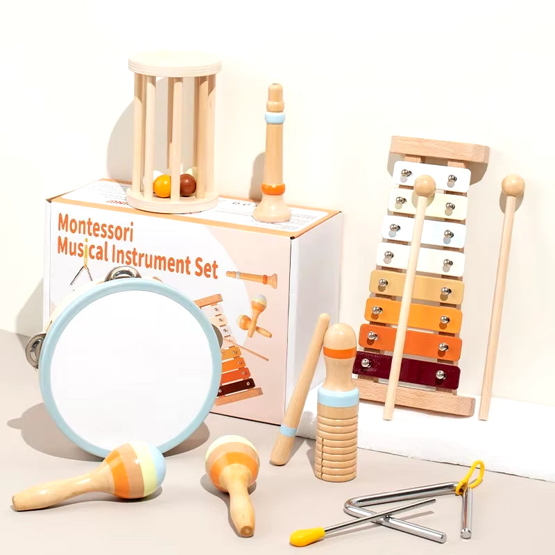 Educational Montessori Percussion Instruments – Wooden Musical Toy Set for Kids