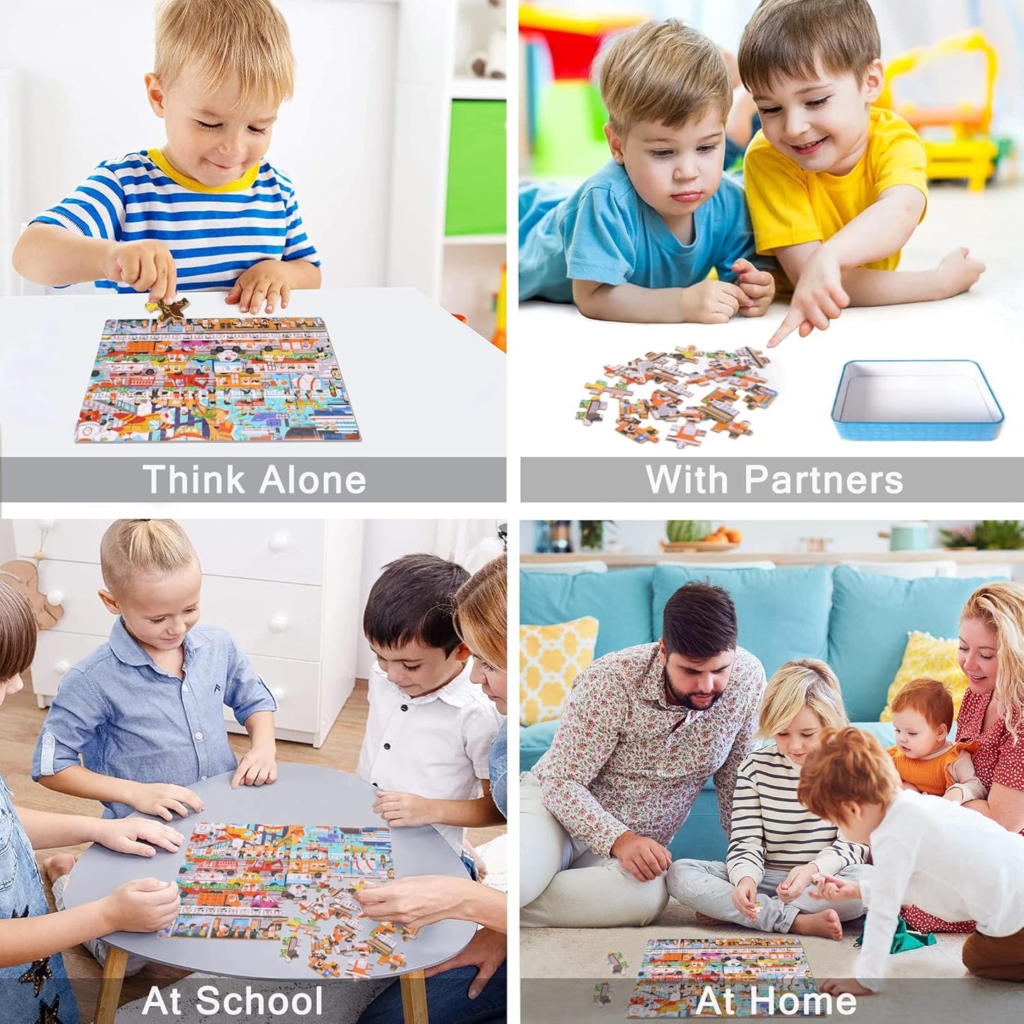 Educational Kids Puzzle – 100-Piece Communication Jigsaw for Ages  Metal Box