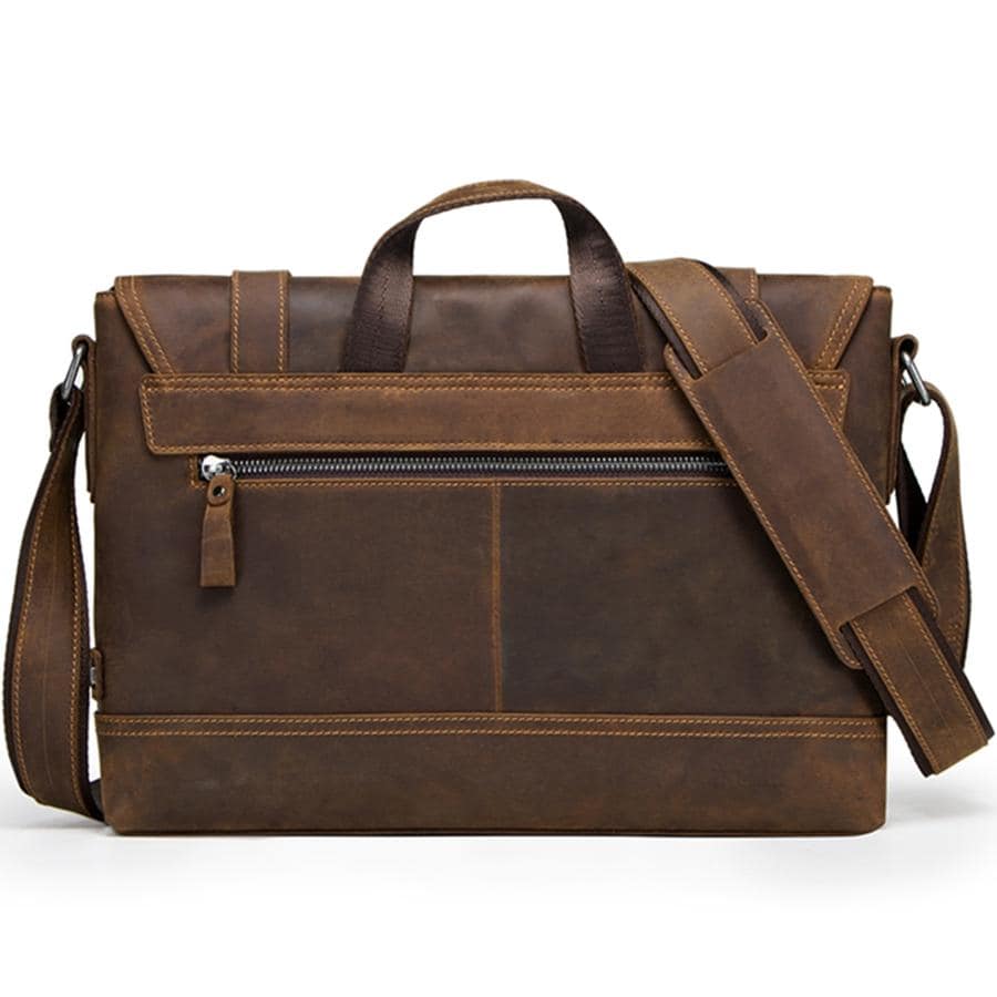 Leather Messenger Bag for Men, Custom Mens Briefcase Fits 12 Inch Laptop, Shoulder Crossbody Work Bag, Celvano