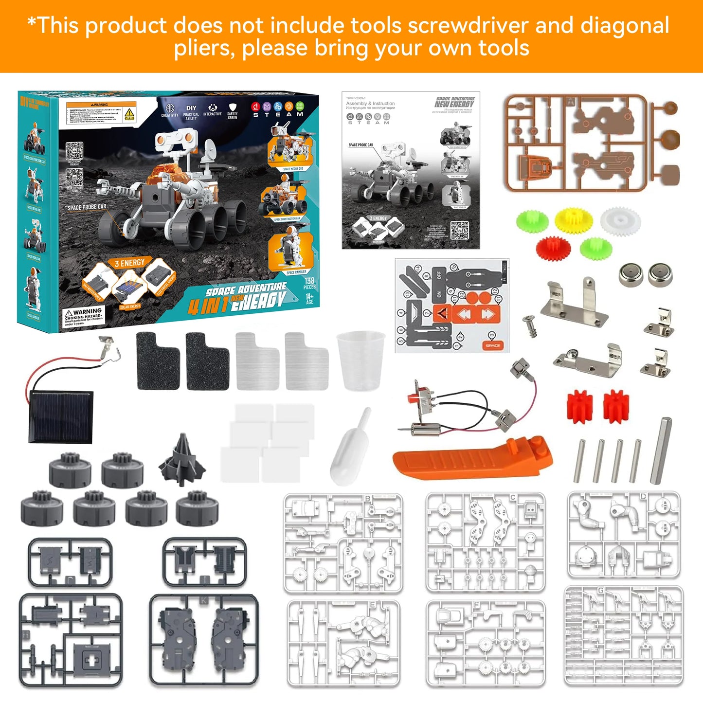 "STEM Building Kit – 4-in-1 Solar Robot Toy for Boys & Girls 