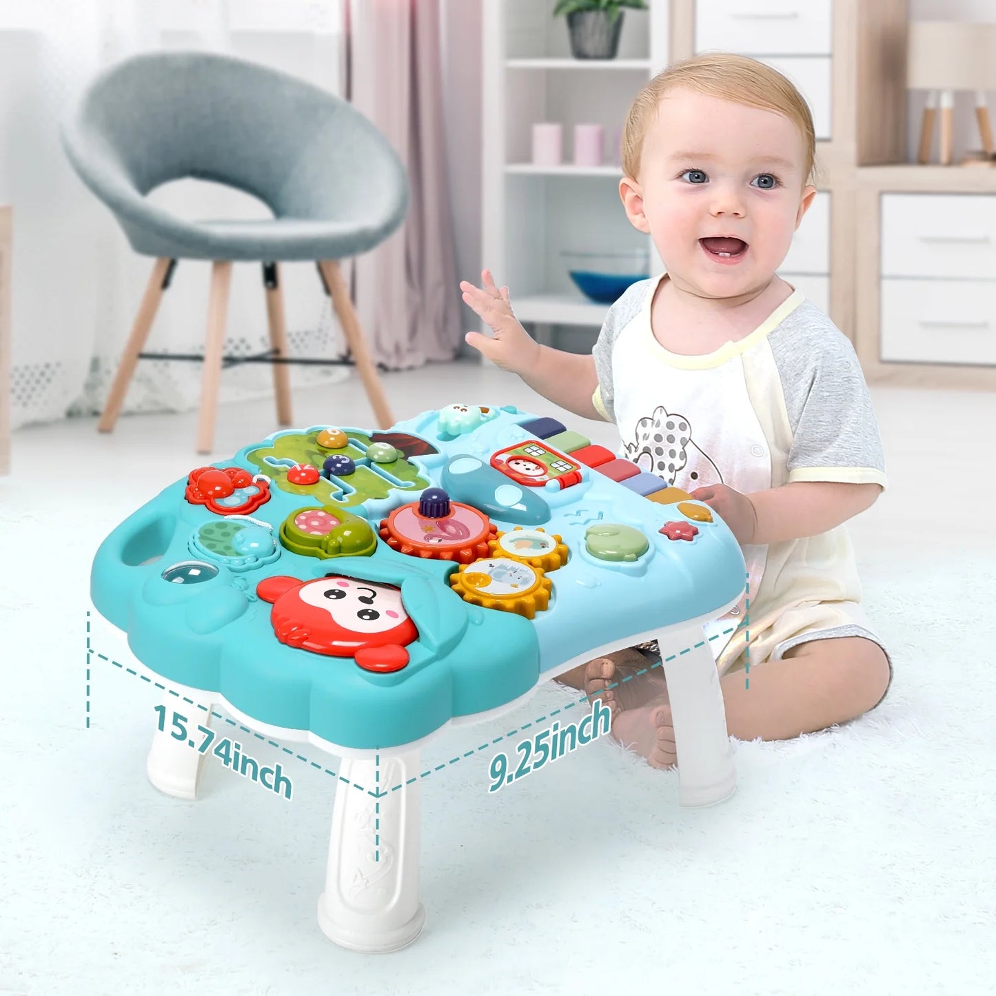2-in-1 Baby Walker & Musical Activity Table – Sit-to-Stand Learning Toy for Toddlers