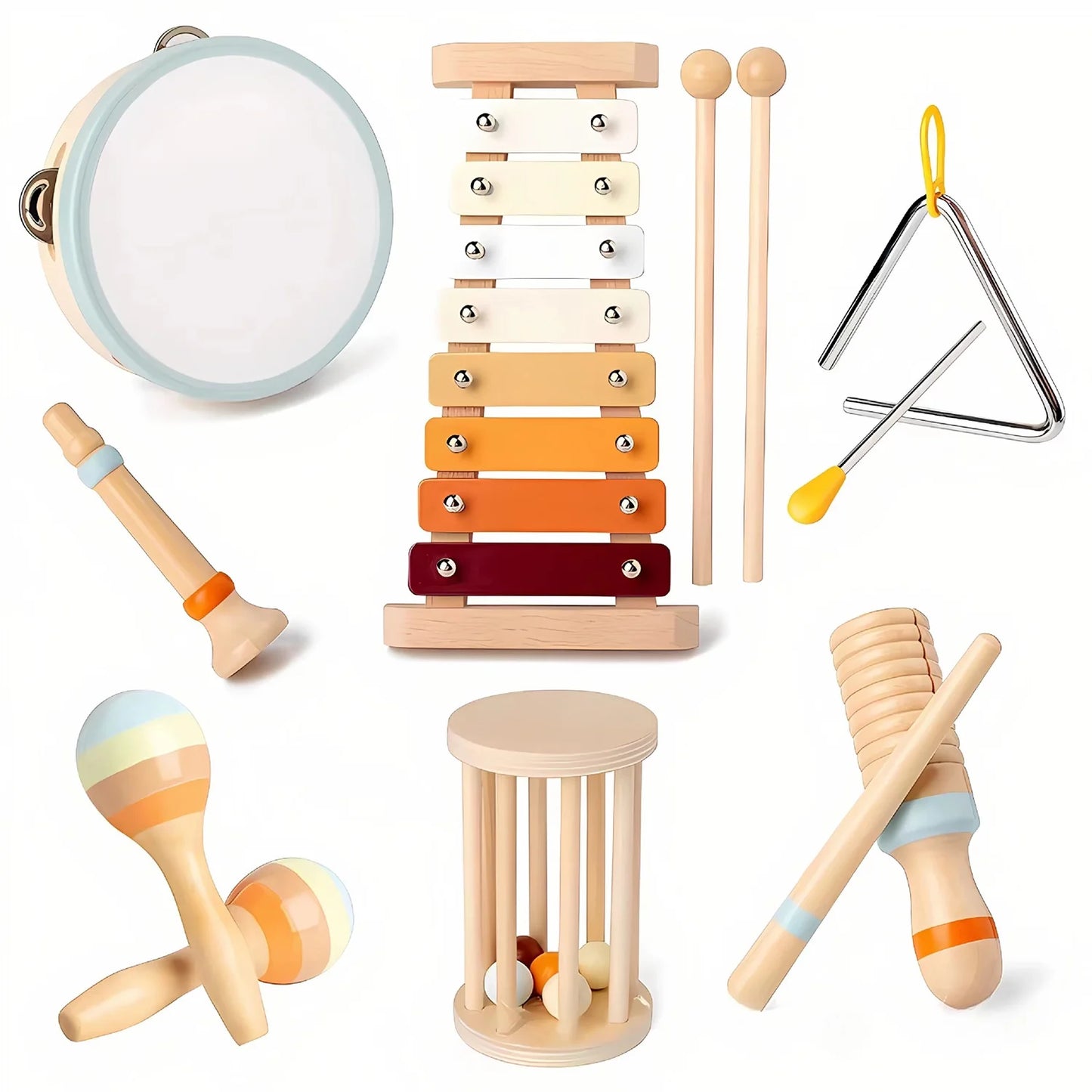 Baby Musical Instruments – Wooden Percussion Toys for Toddlers 