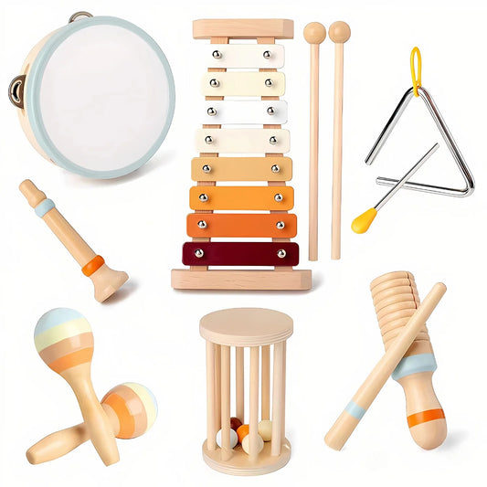 Baby Musical Instruments – Wooden Percussion Toys for Toddlers 