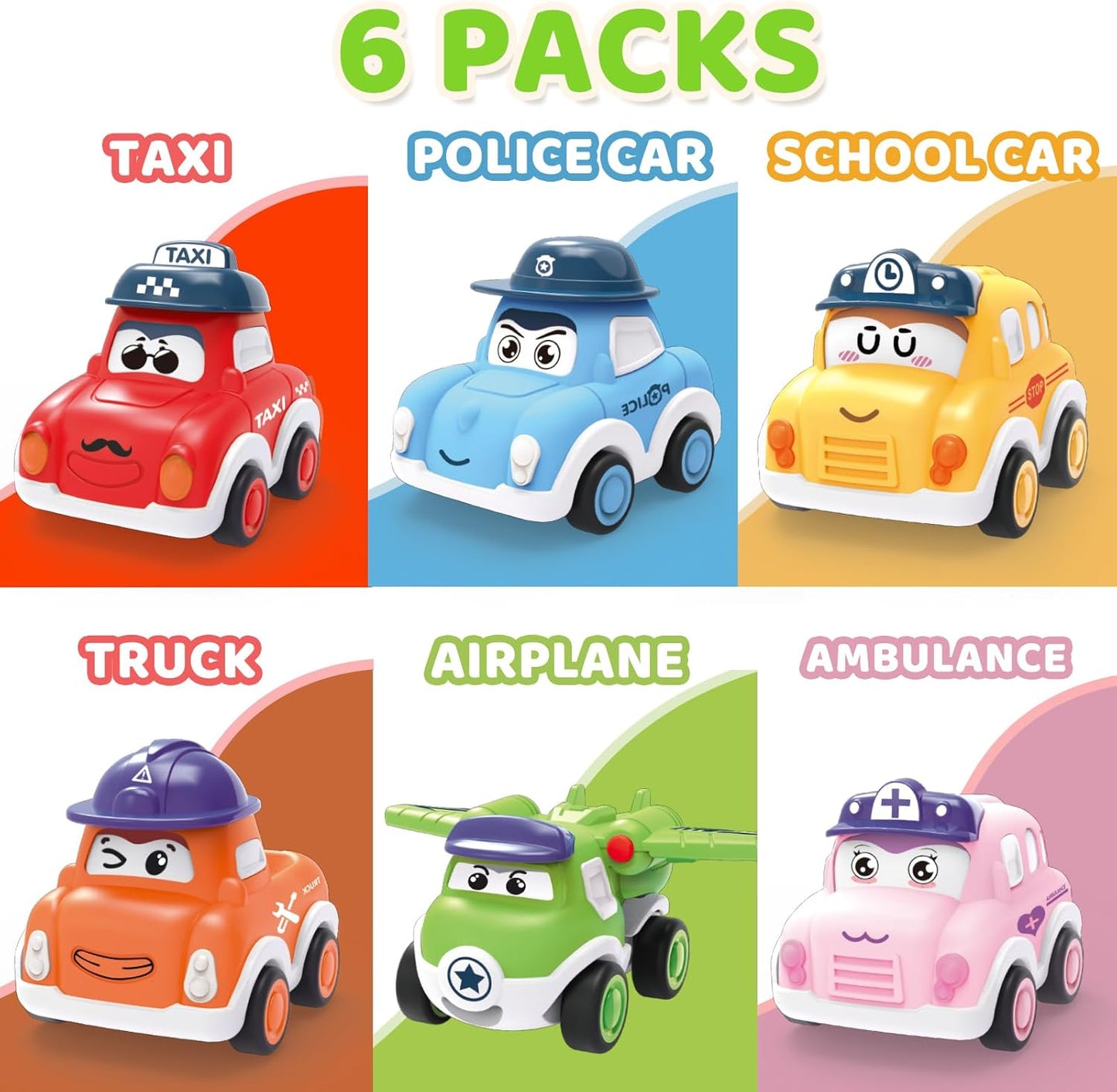 6 Piece Toy Car with Portable Mat
