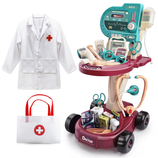 Medical Play Set for Kids – 24-Piece Doctor Kit with Toy Cart for Boys & Girls