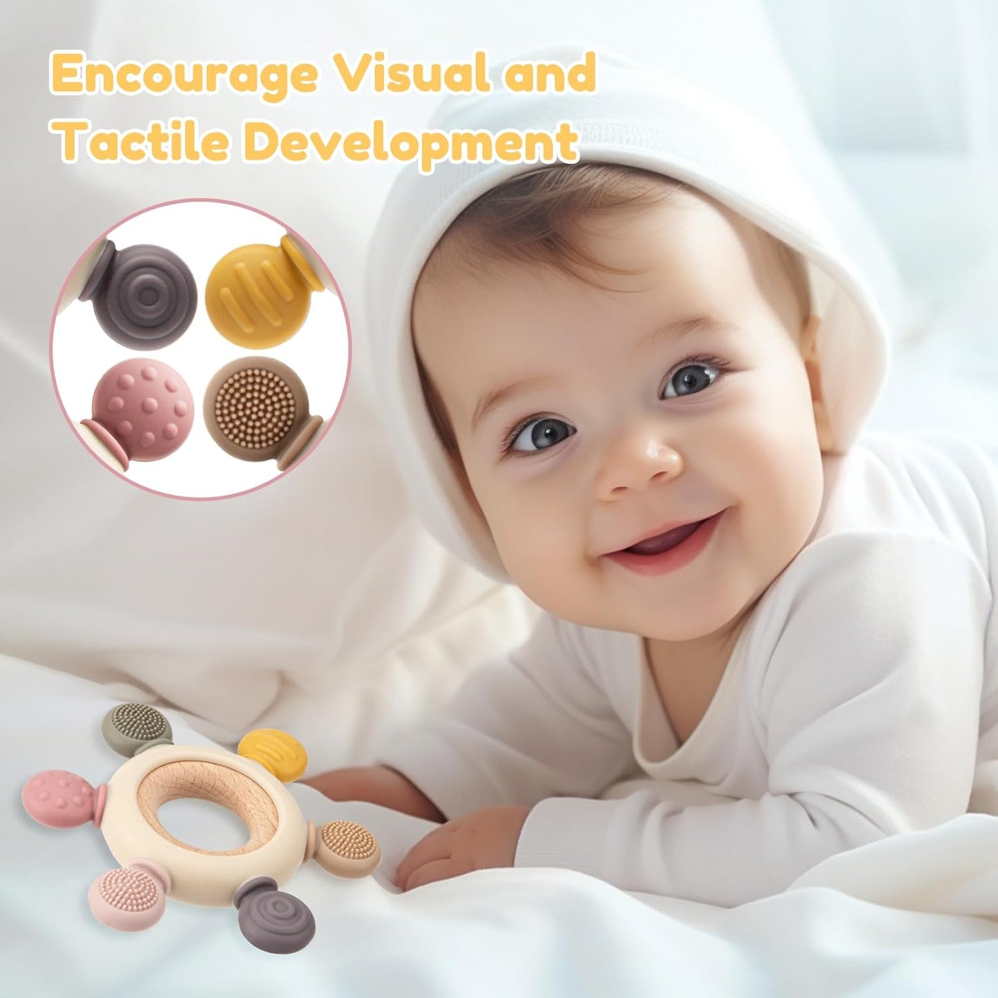 BPA-Free Baby Teethers – Sensory Teething Toys for 0–12 Month Infants & Toddlers