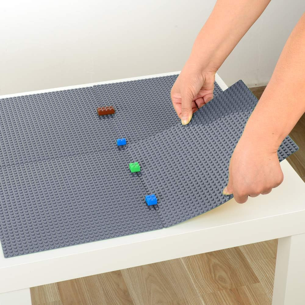 Self-Adhesive Brick Baseplates – 4-Pack 10” x 10” Compatible with Major Brands 