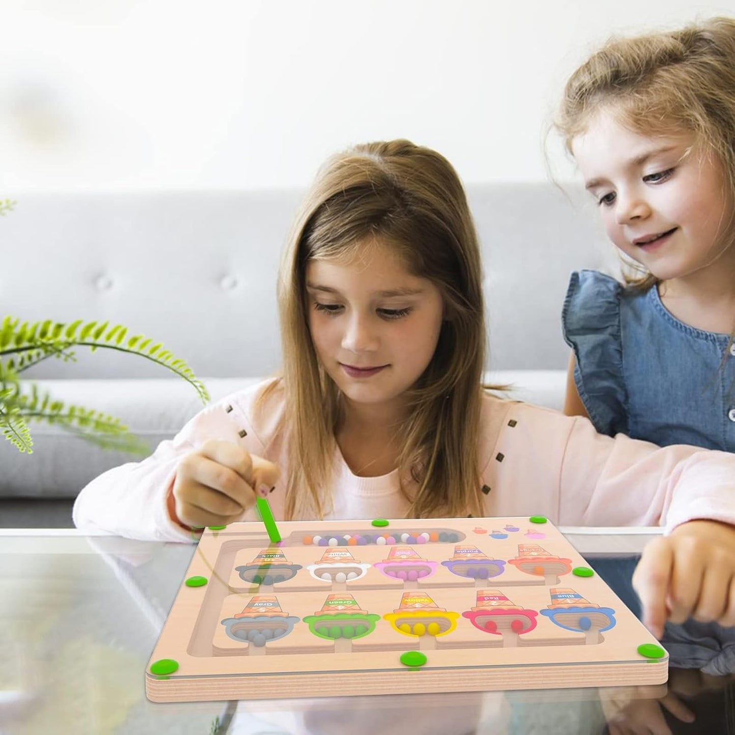 Montessori Magnetic Maze Board – Color & Number Matching Toy 