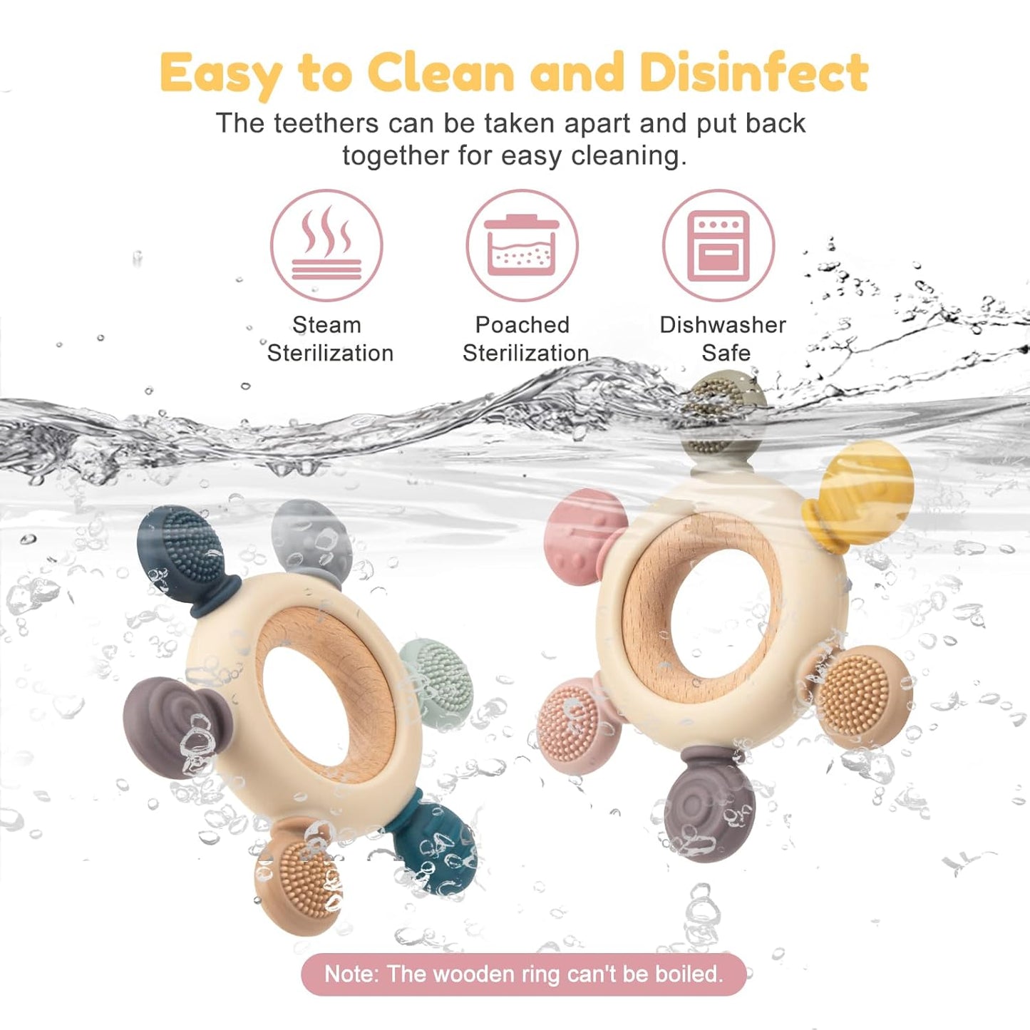 BPA-Free Baby Teethers – Sensory Teething Toys for 0–12 Month Infants & Toddlers