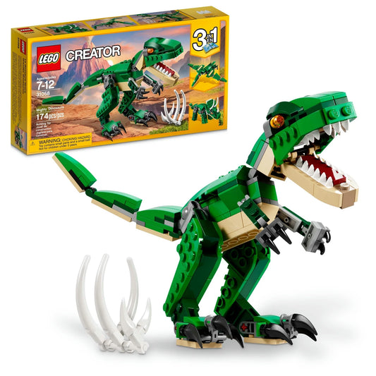 LEGO 31058 Mighty Dinosaurs – 3-in-1 Buildable Dinosaur Set with 174 Pieces