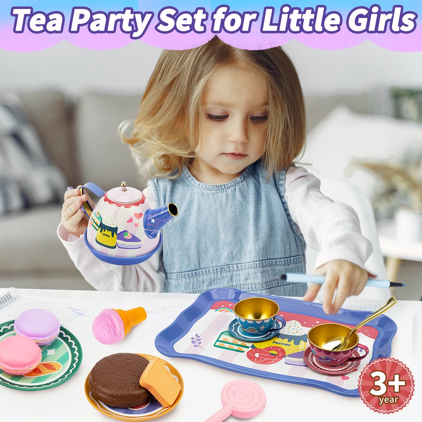 Kids Tea Party Playset – 50-Piece Tea Set for Girls 
