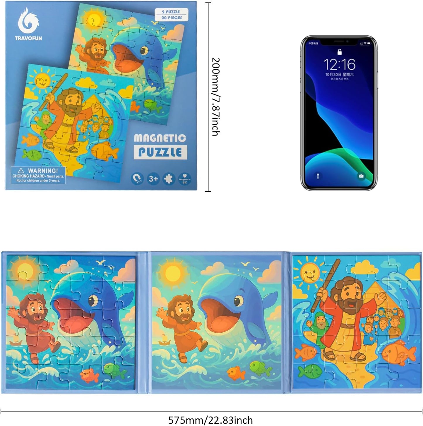 Magnetic  Jigsaw Puzzles – Two 20-Piece Travel Games for Toddlers 