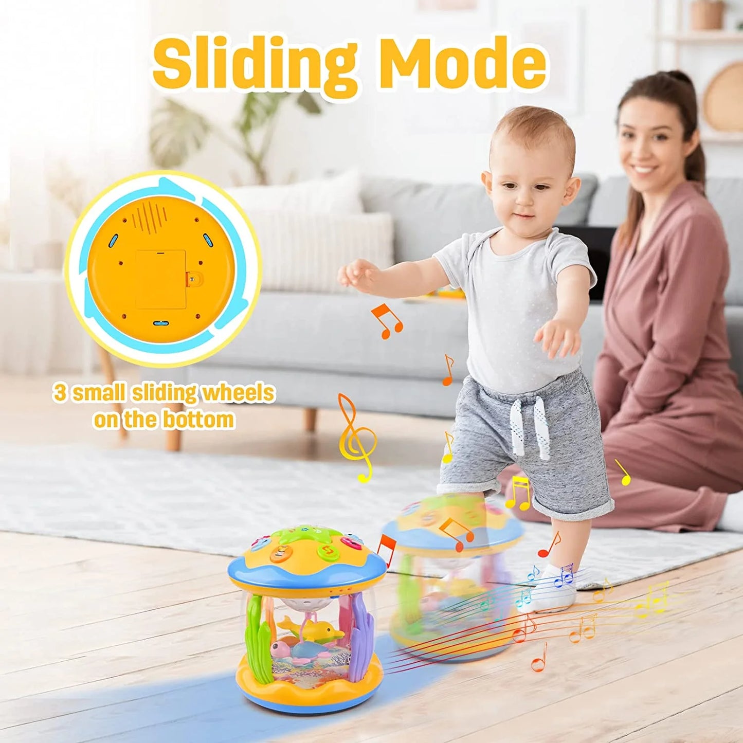 Light-Up Musical Ocean Projector Toy – Baby Gift for Crawling & Walking Development