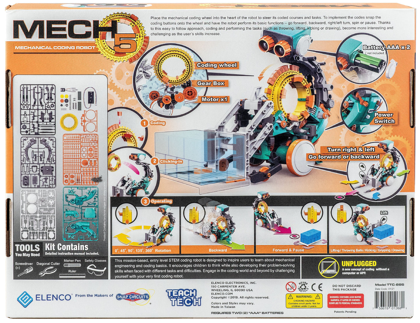  Entry Level Mechanical Coding Robot | STEM Educational Toy 
