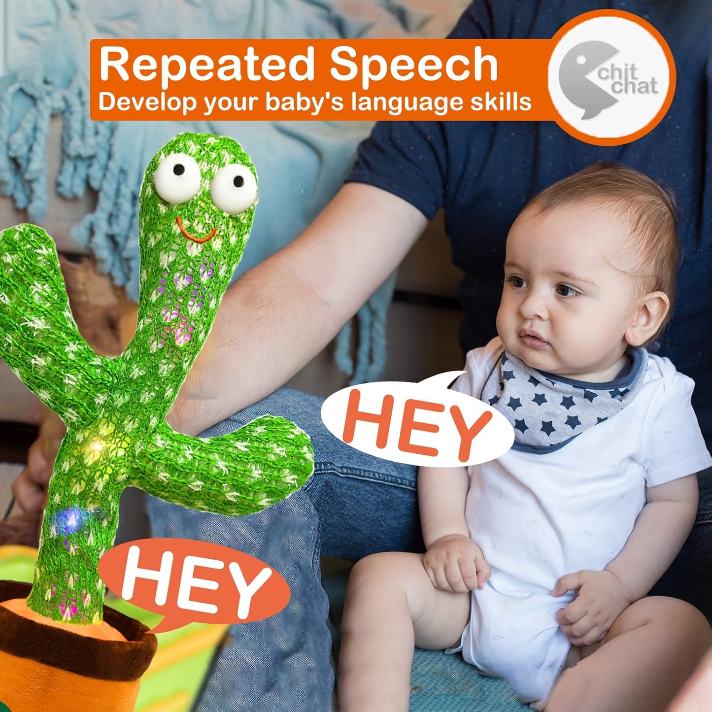 Dancing Cactus Toy - Singing and Talking Plush Toy that Repeats What You Say