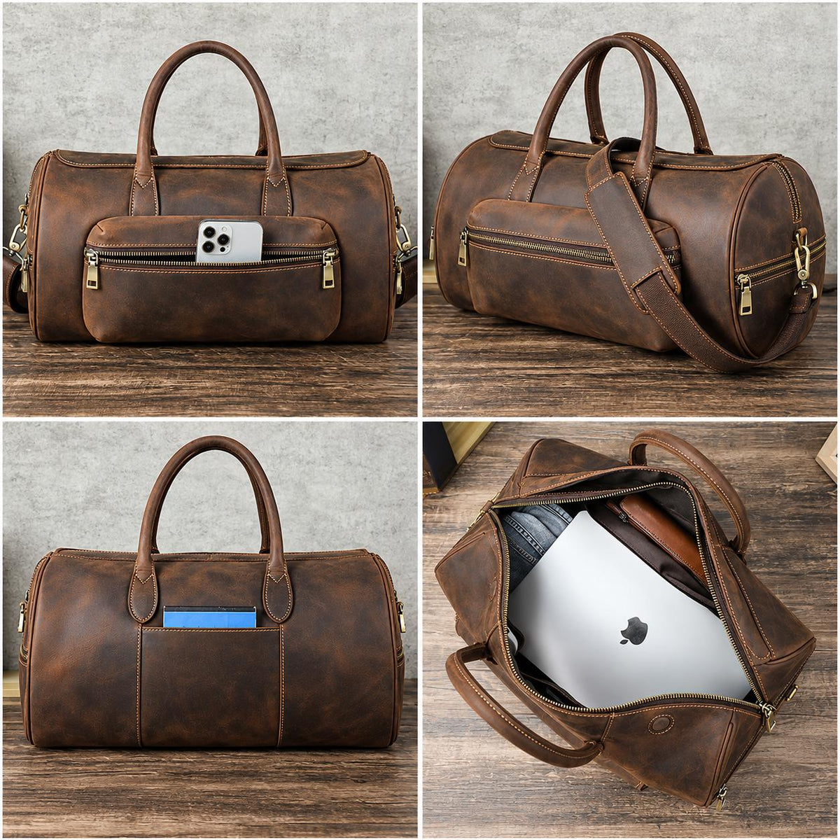 Leather Duffle Bag, Custom Travel Weekender Bag, Vintage Barrel Gym Bag, Personalized Overnight Carry On Bag, Arvello