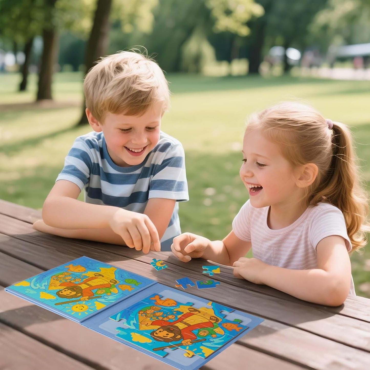 Magnetic  Jigsaw Puzzles – Two 20-Piece Travel Games for Toddlers 