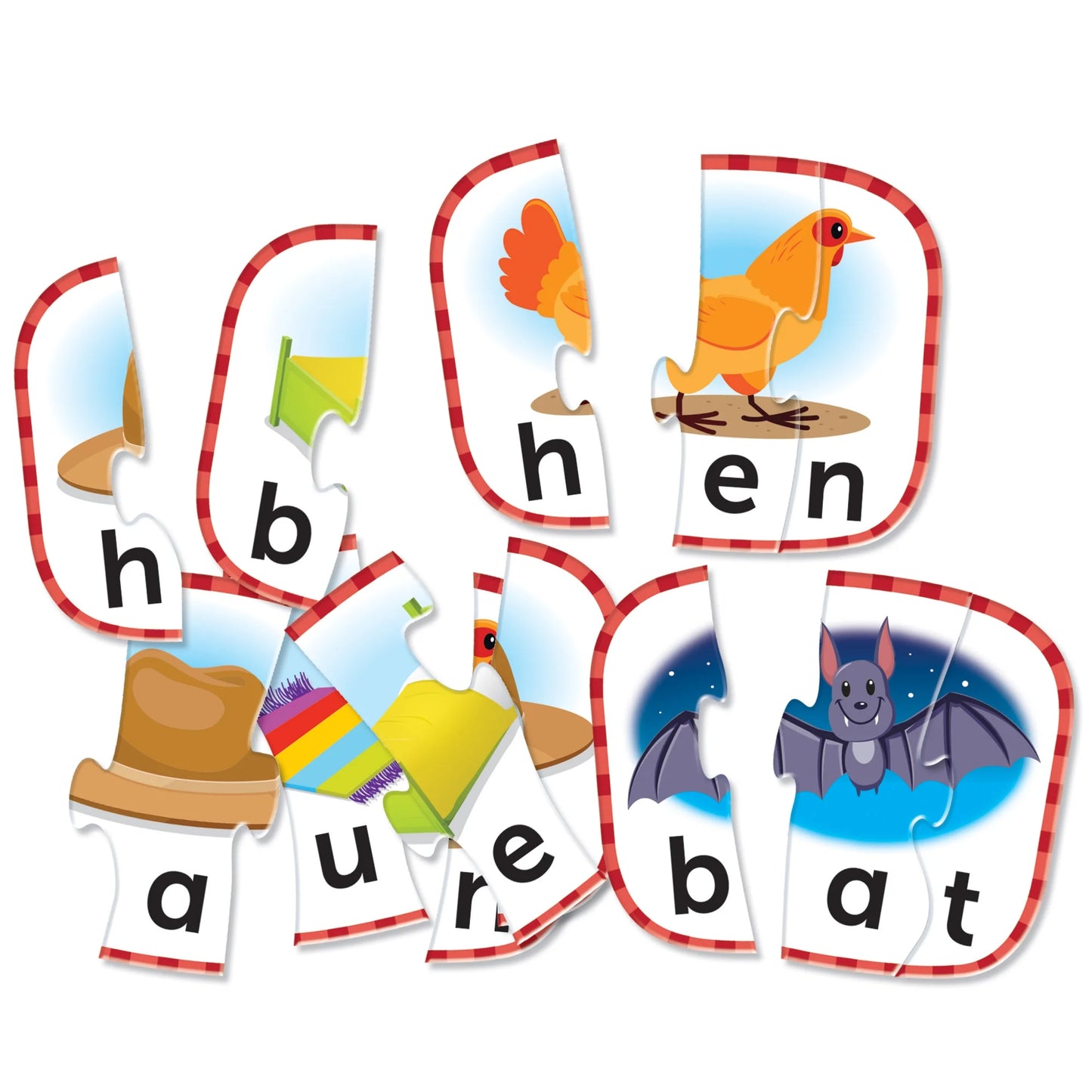 Kindergarten Readiness Word Puzzle – 3-Letter Cards for Boys & Girls 3 and Up