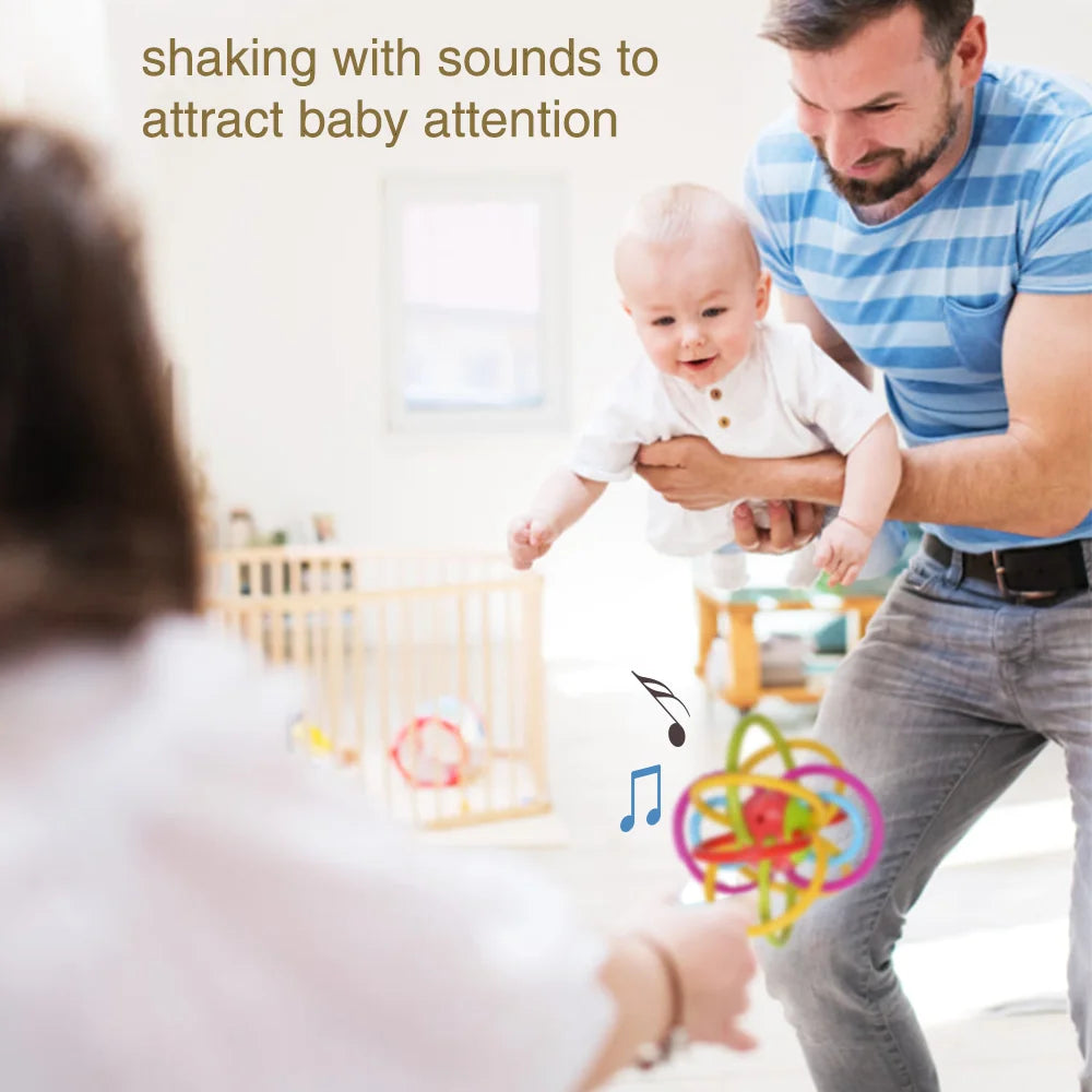 Hanging Baby Teething Toy – Sensory Rattle & Teether Ring for 0–12 Months Boys & Girls