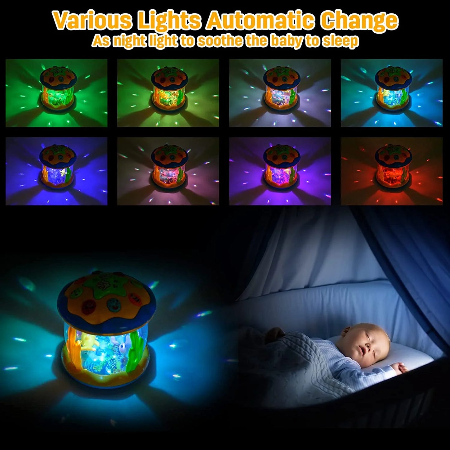 Light-Up Musical Ocean Projector Toy – Baby Gift for Crawling & Walking Development