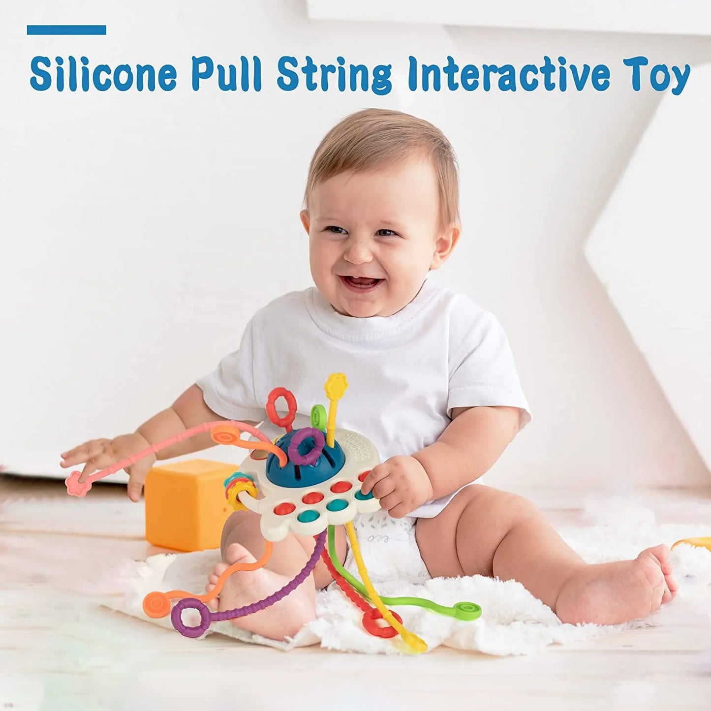 Pull String Sensory Toy – Montessori Motor Skill Toy for 1–3 Year Old Boys & Girls