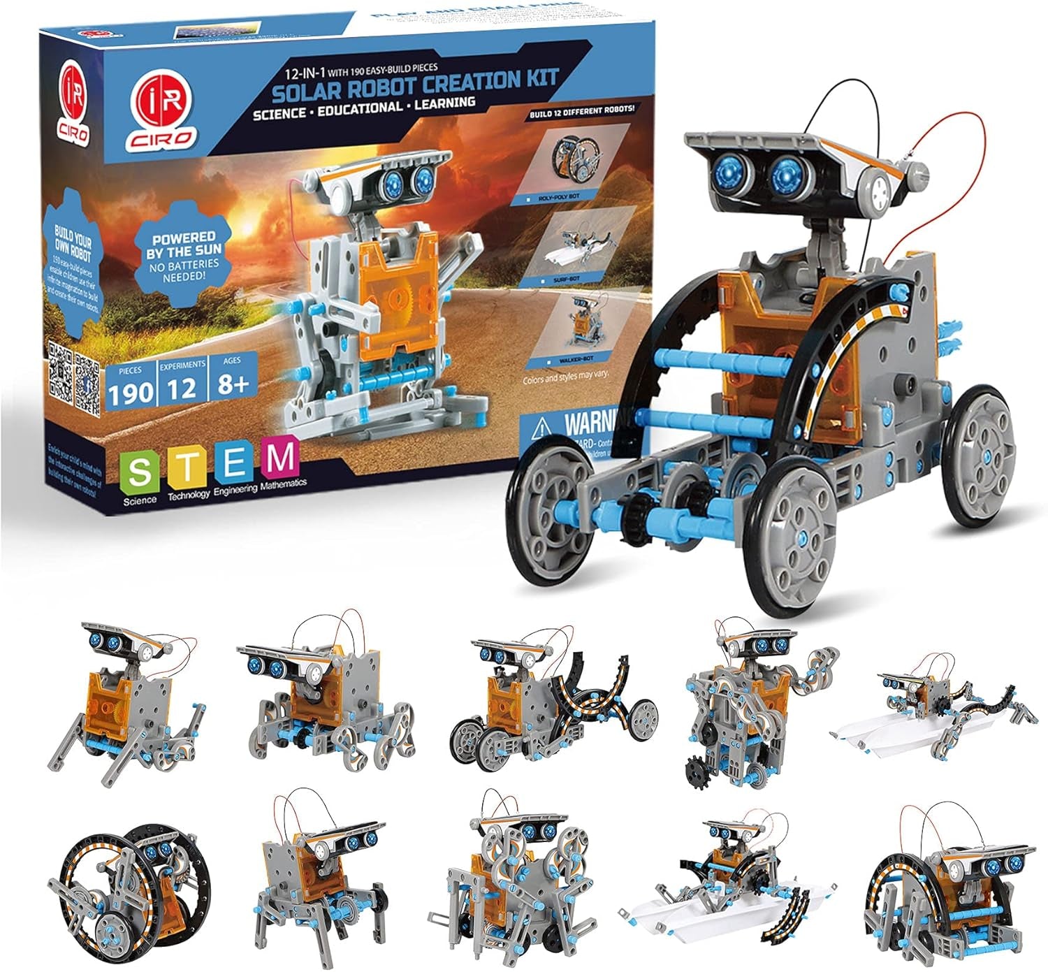  Solar Robot Toy – 190 Pieces Educational Building Kit for Kids 