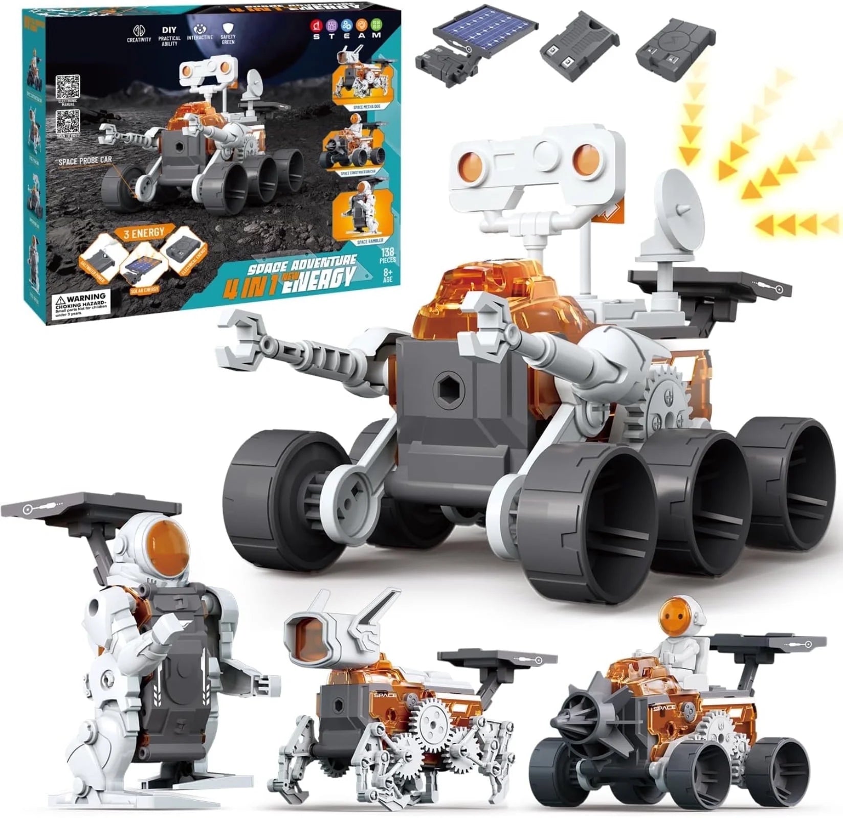 "STEM Building Kit – 4-in-1 Solar Robot Toy for Boys & Girls 