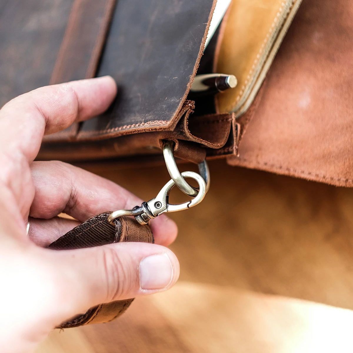 Avenor – Handcrafted Crazy Horse Leather Crossbody Bag & Slim Vertical Messenger Purse