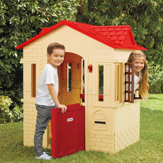 Kids Cape Cottage Playhouse – Playhouse with Functional Door, Windows & Shutters