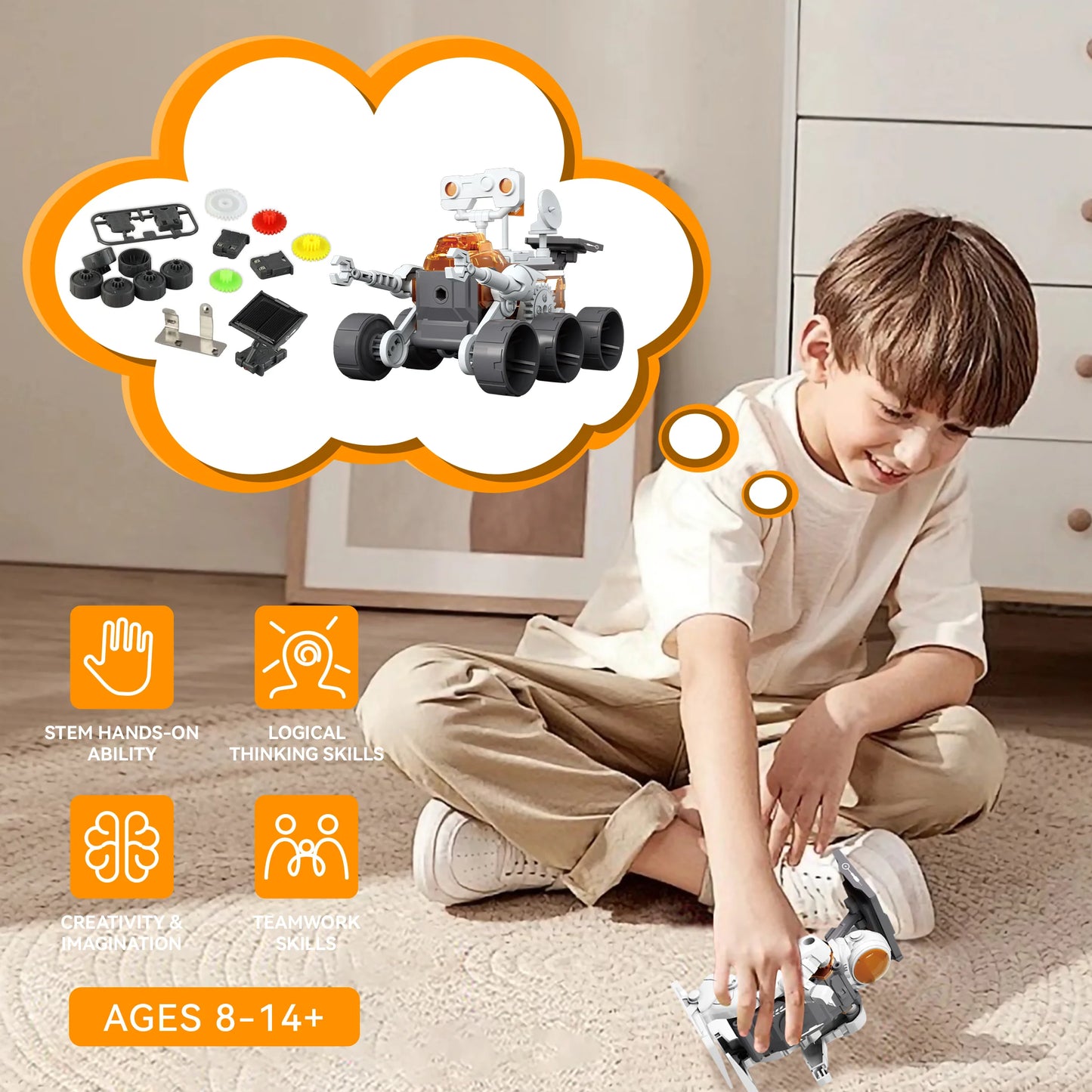 "STEM Building Kit – 4-in-1 Solar Robot Toy for Boys & Girls 