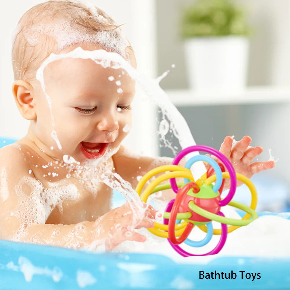 Hanging Baby Teething Toy – Sensory Rattle & Teether Ring for 0–12 Months Boys & Girls
