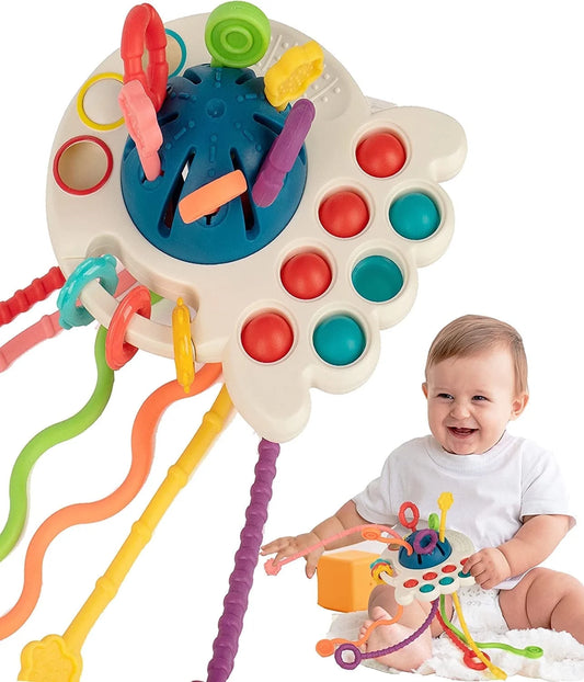 Pull String Sensory Toy – Montessori Motor Skill Toy for 1–3 Year Old Boys & Girls