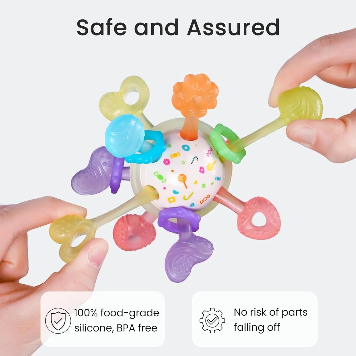 Sensory Baby Teether Rattle Ball 