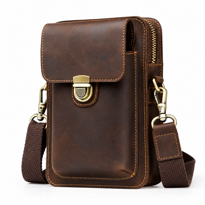 Santino Handcrafted Genuine Leather Crossbody Bag, Belt Bag & EDC Travel Pouch